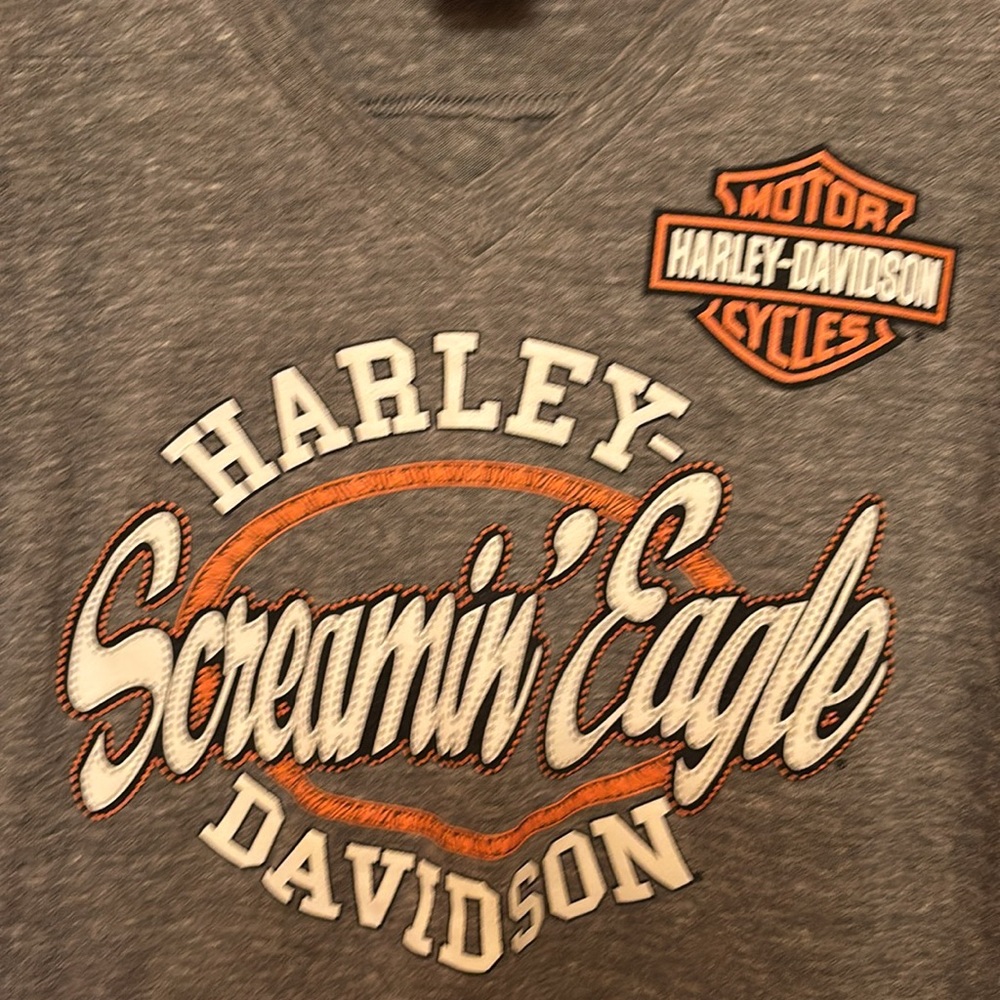 Harley-Davidson Gray and Orange Long Sleeve Tee. Size Medium. NWOT - Picture 3 of 5